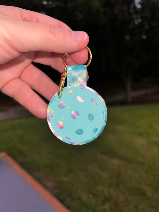 Pickleball BALL Keychain – Faux Leather Pickleball Bag Charm (Copy)