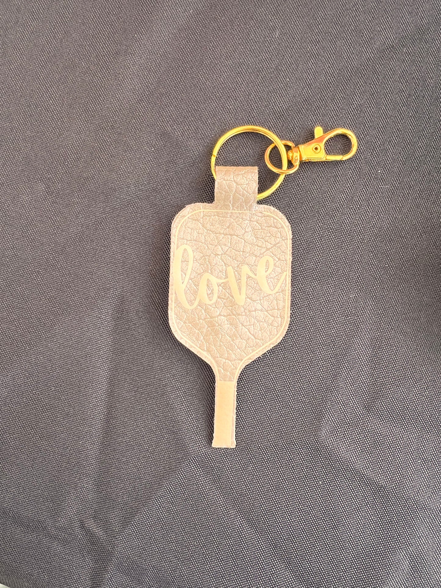 Faux Leather Pickleball Paddle Keychains