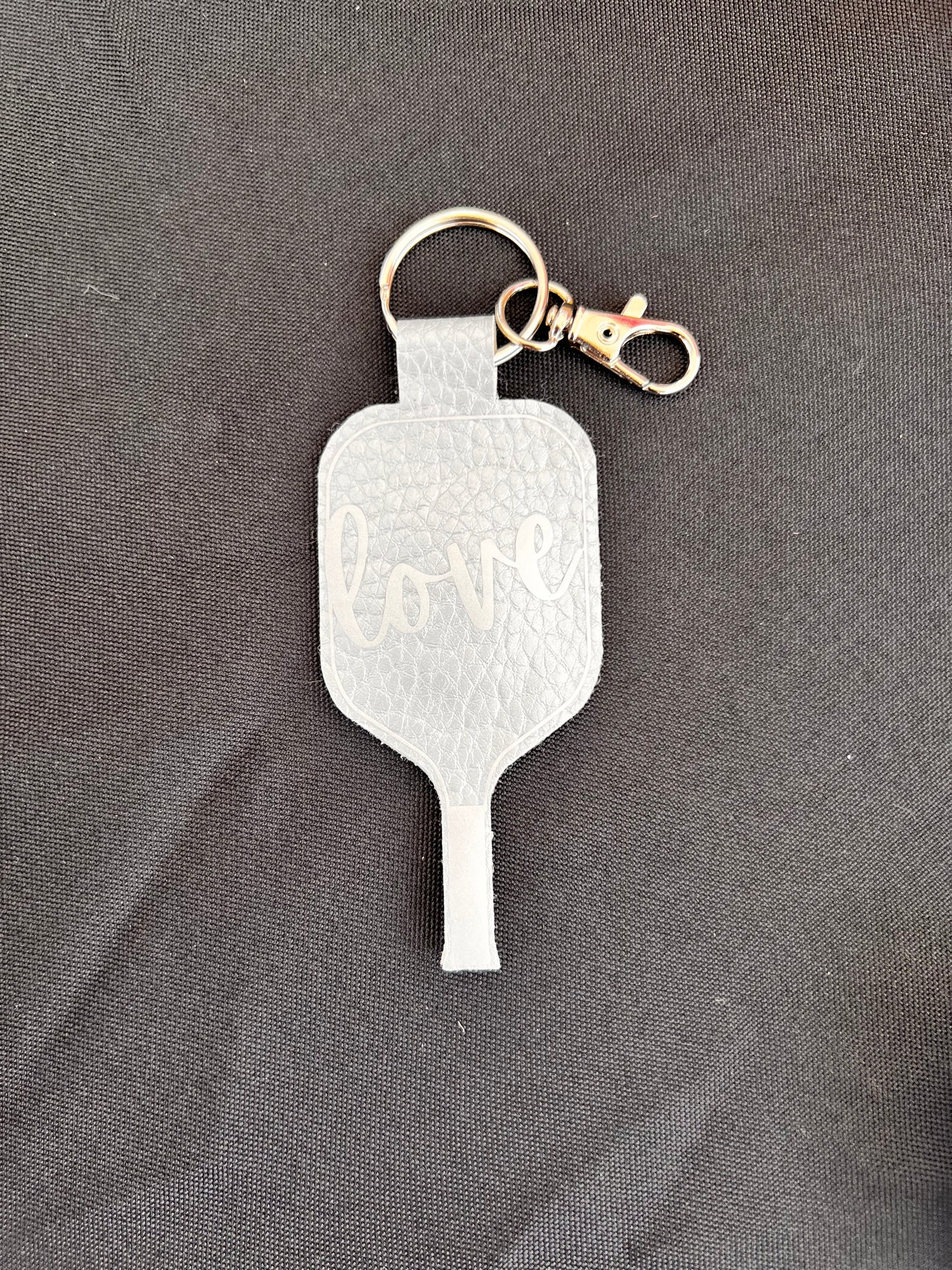 Faux Leather Pickleball Paddle Keychains
