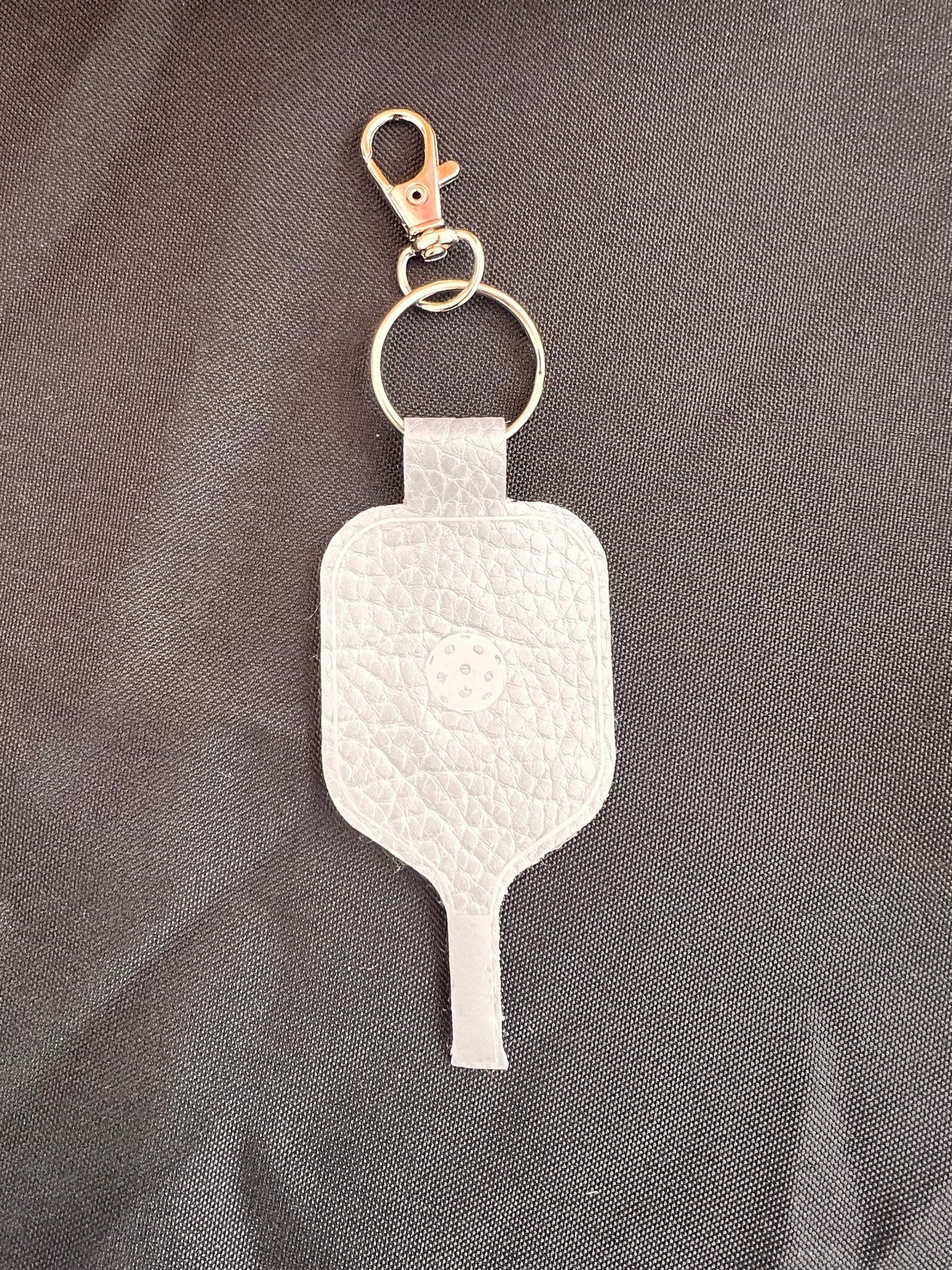 Faux Leather Pickleball Paddle Keychains