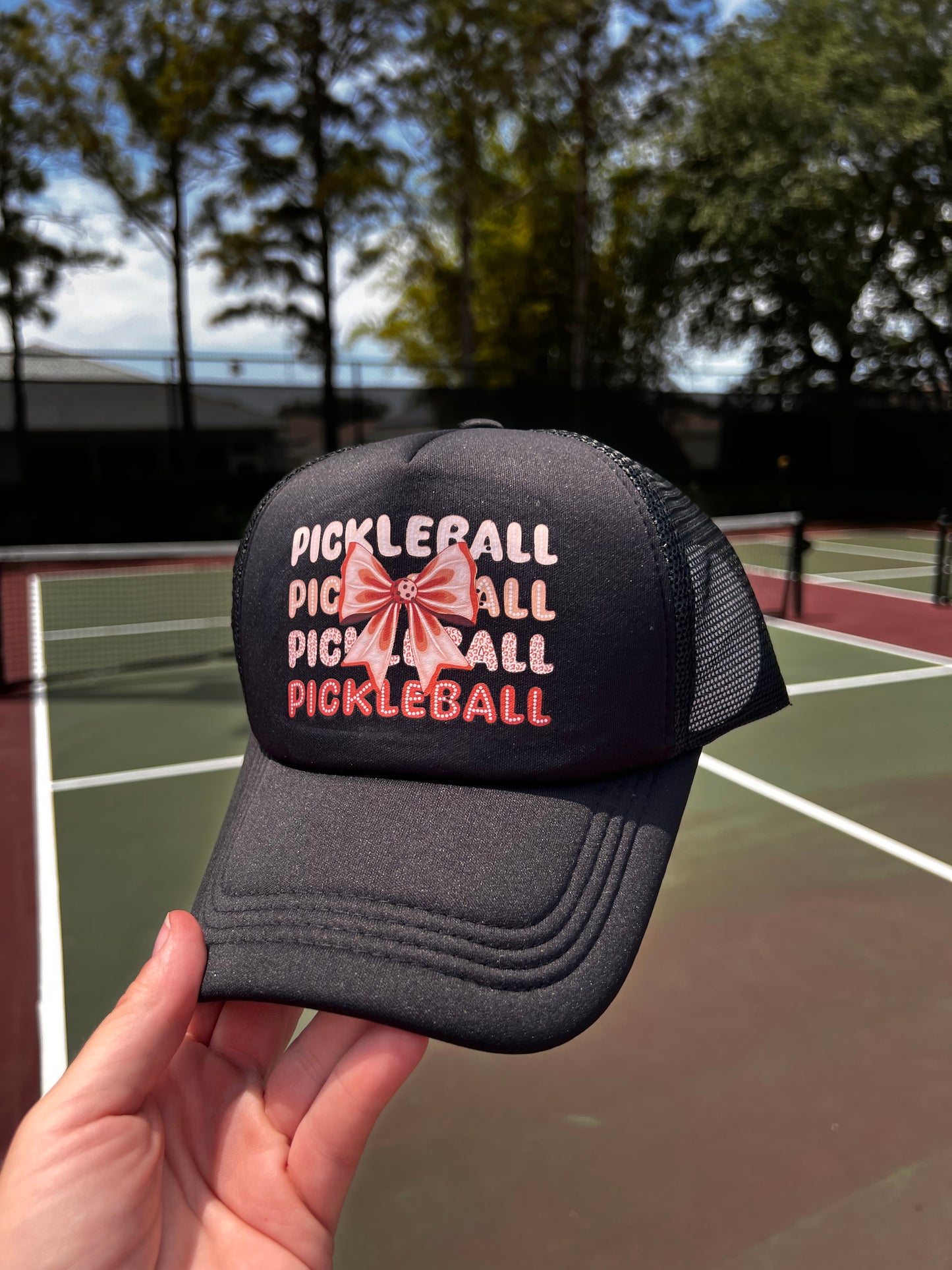 Orange Bow Pickleball Trucker Hat