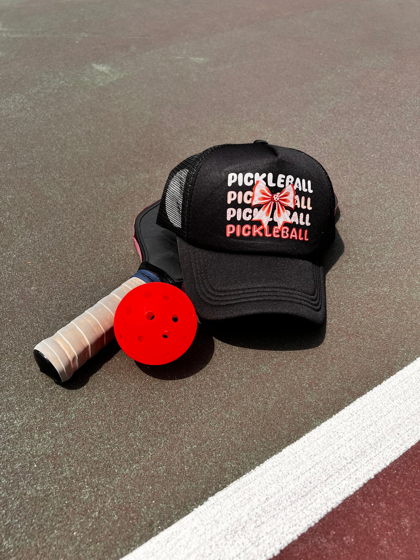 Orange Bow Pickleball Trucker Hat