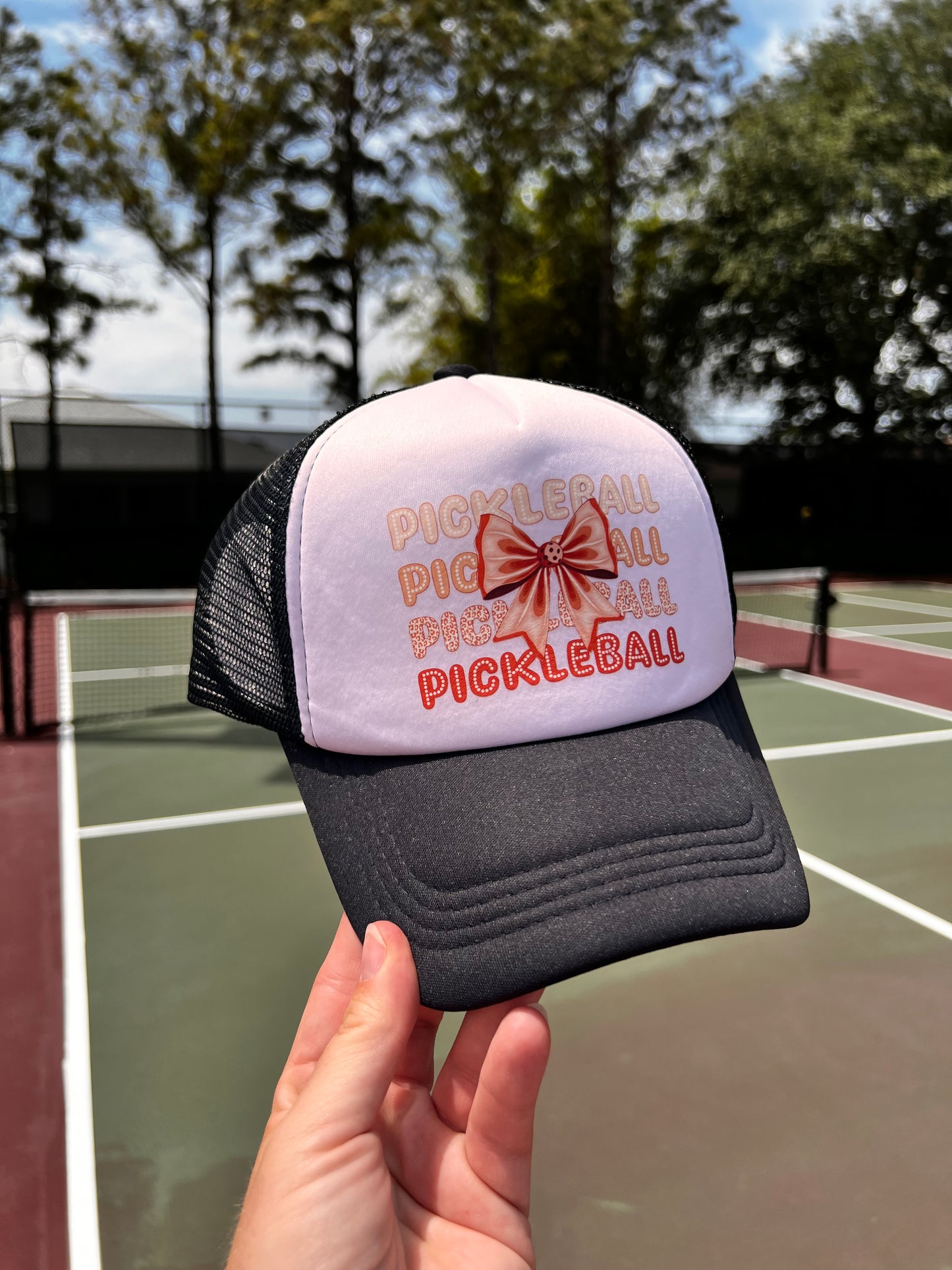 Orange Bow Pickleball Trucker Hat
