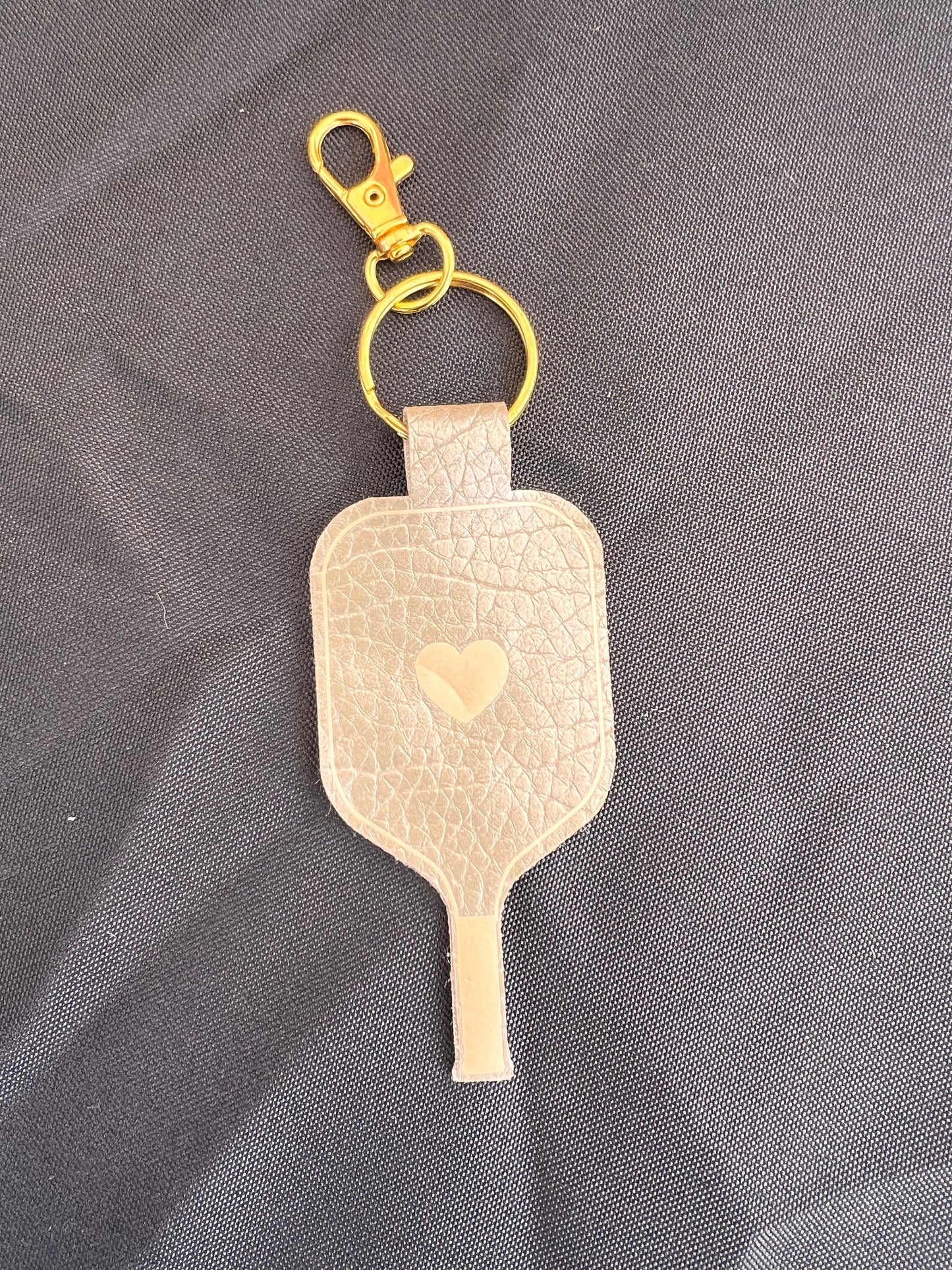 Faux Leather Pickleball Paddle Keychains