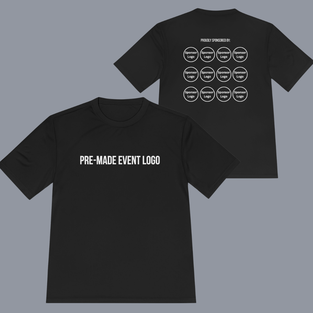 Custom Logo Pickleball Tournament Shirts | Upload Your Event Logo | Performance Sponsor Event Shirts