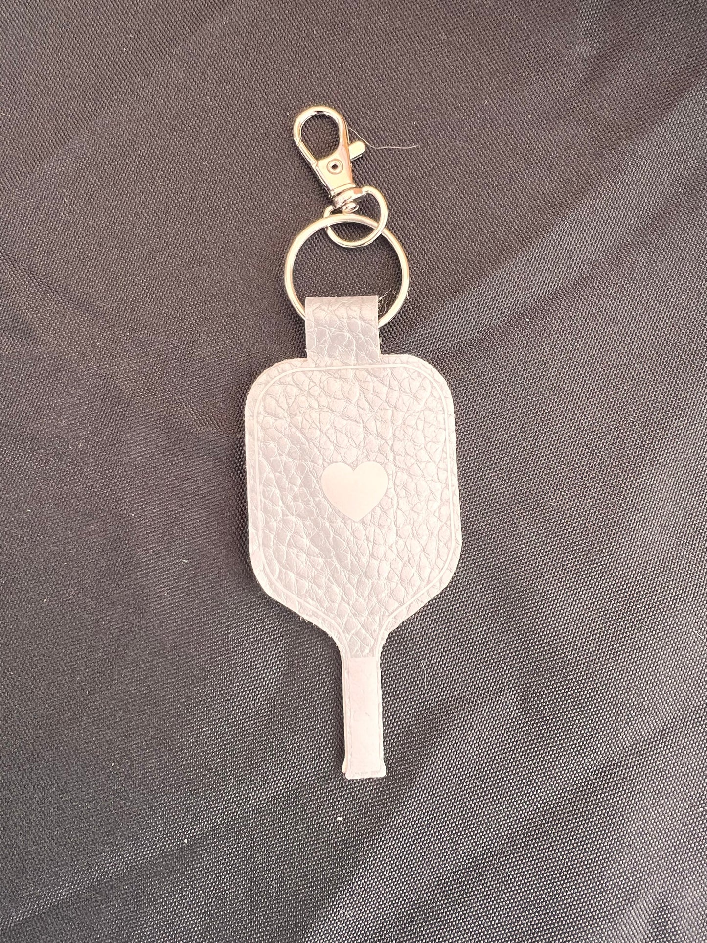 Faux Leather Pickleball Paddle Keychains