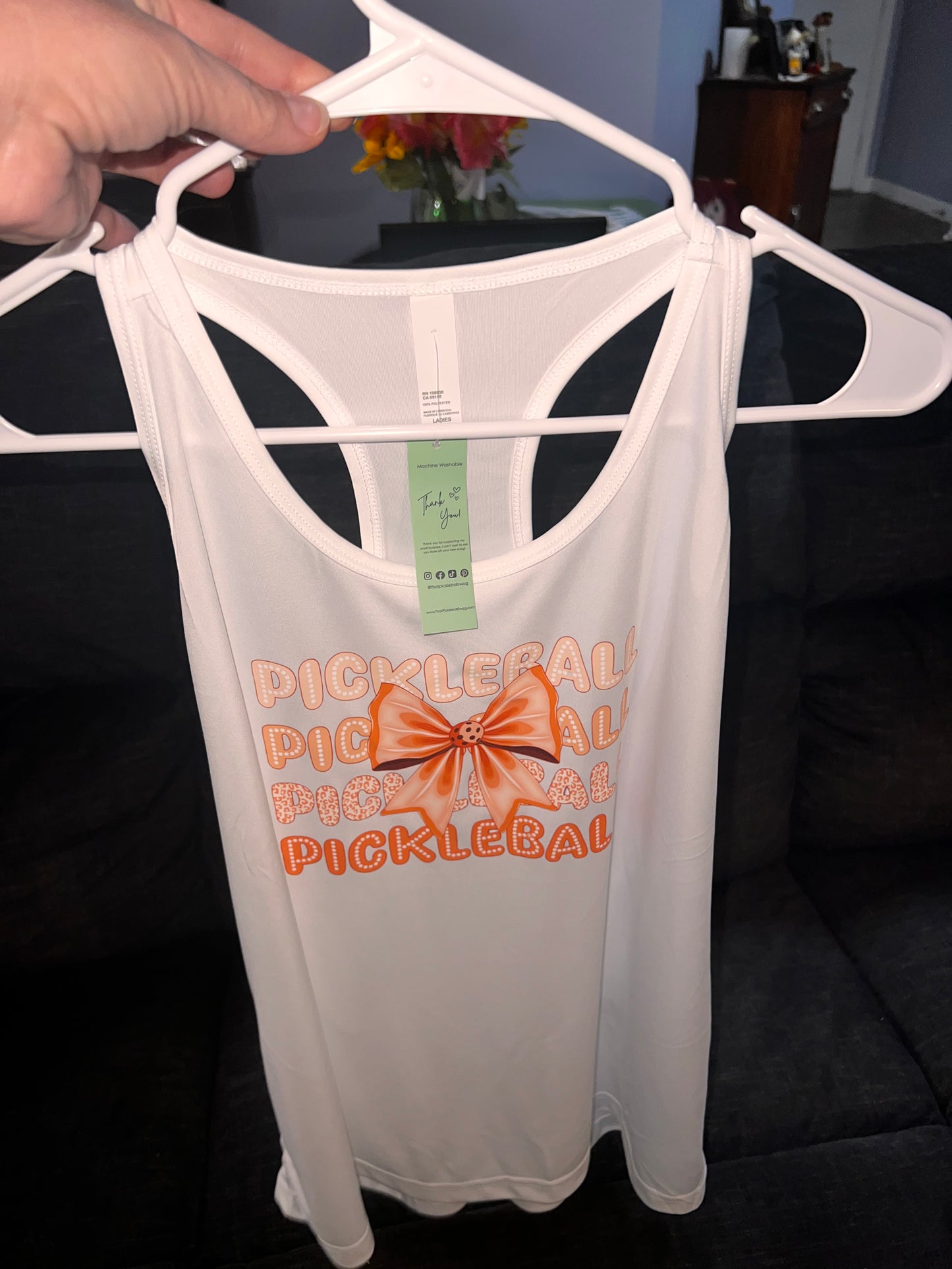 Orange Pickleball Performance Racerback Tank