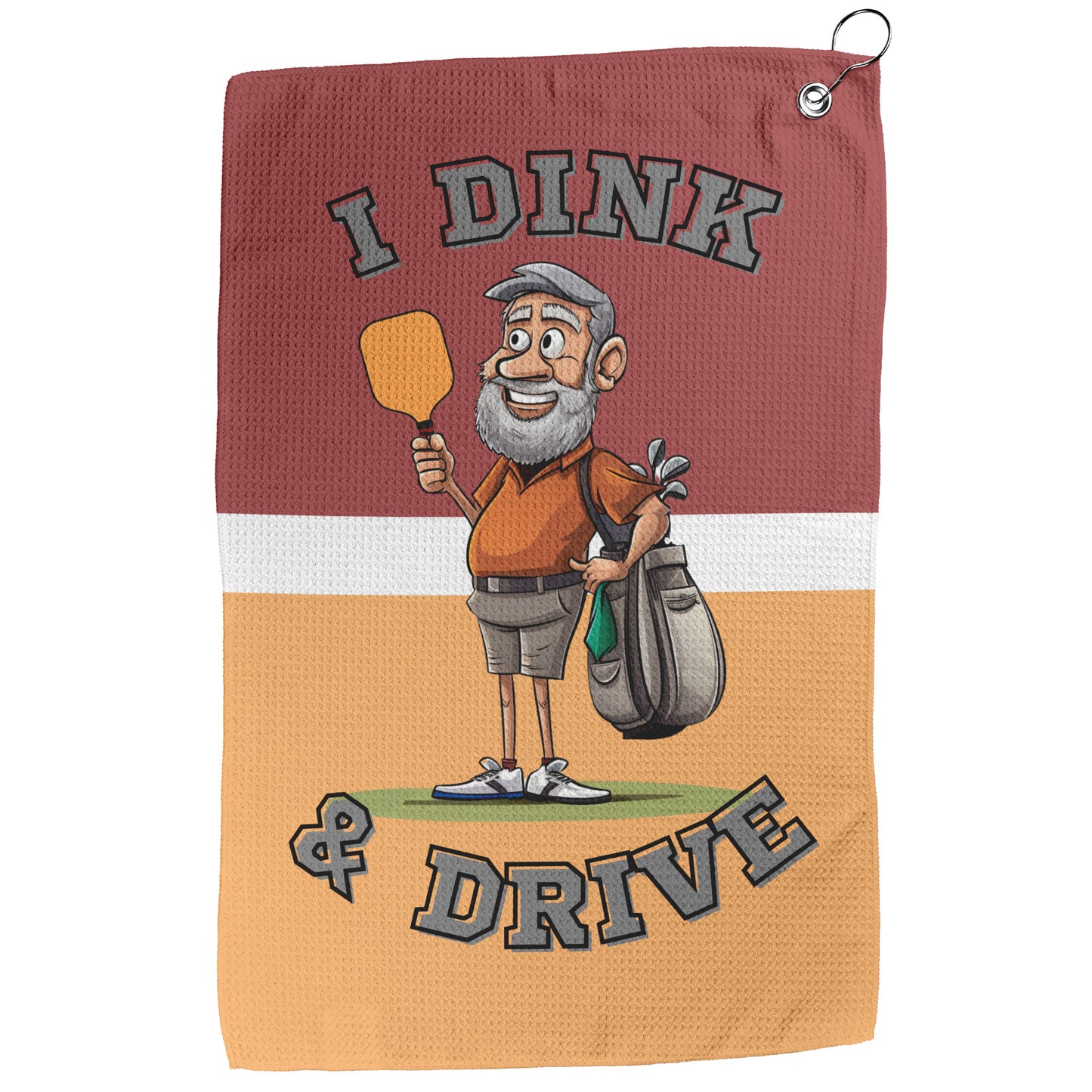 I Dink & Drive - Men's Golf Towel (Brick & Orange)