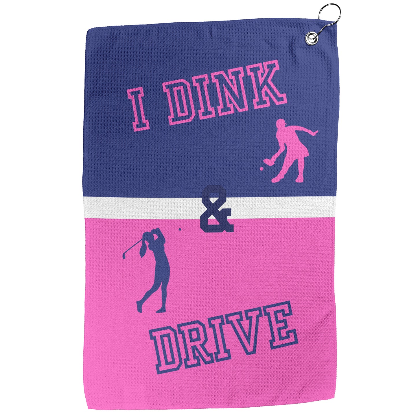 I Dink & Drive - Lady's Golf Towel (Pink & Navy)