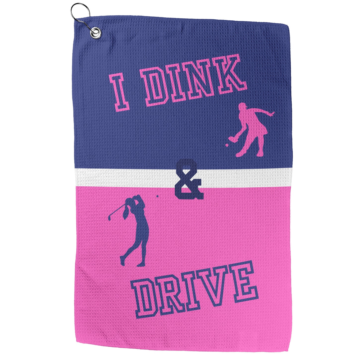 I Dink & Drive - Lady's Golf Towel (Pink & Navy)