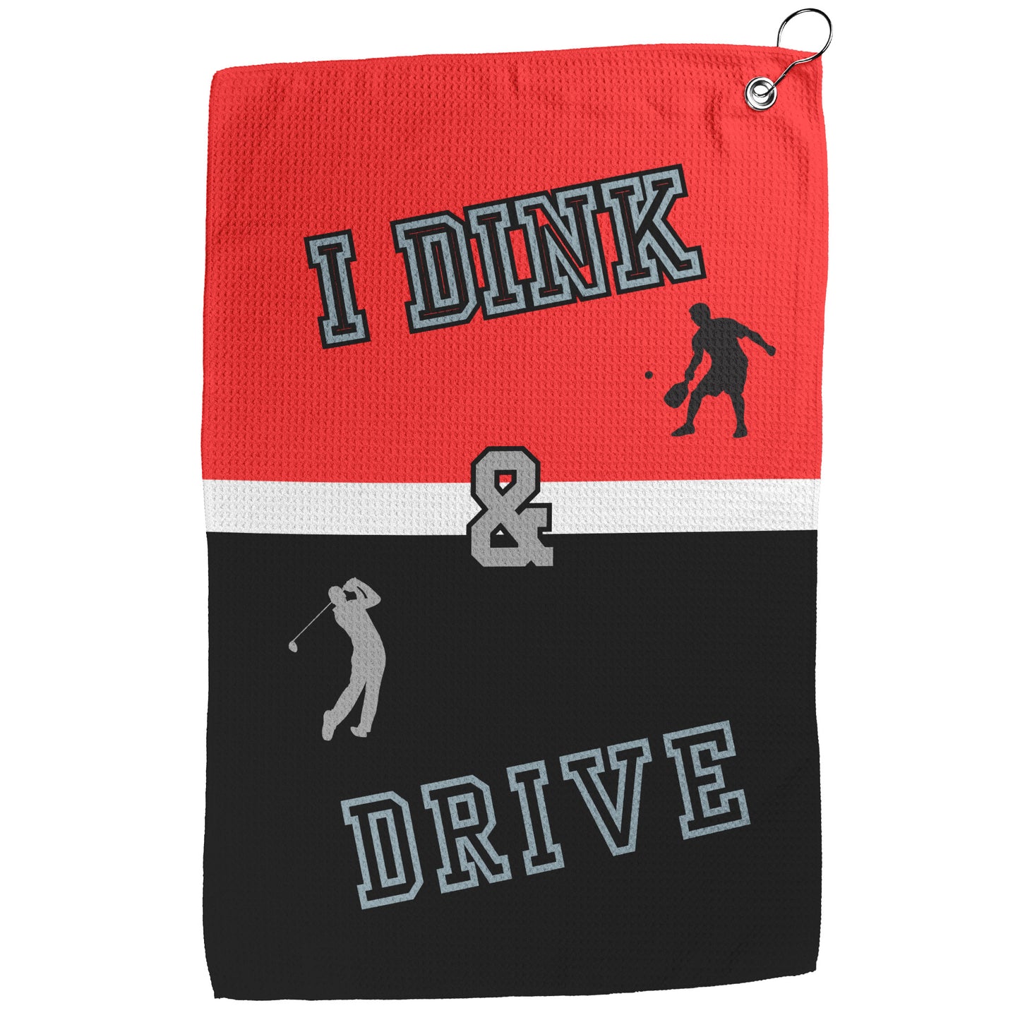 I Dink & Drive - Men's Golf Towel (Red & Black)