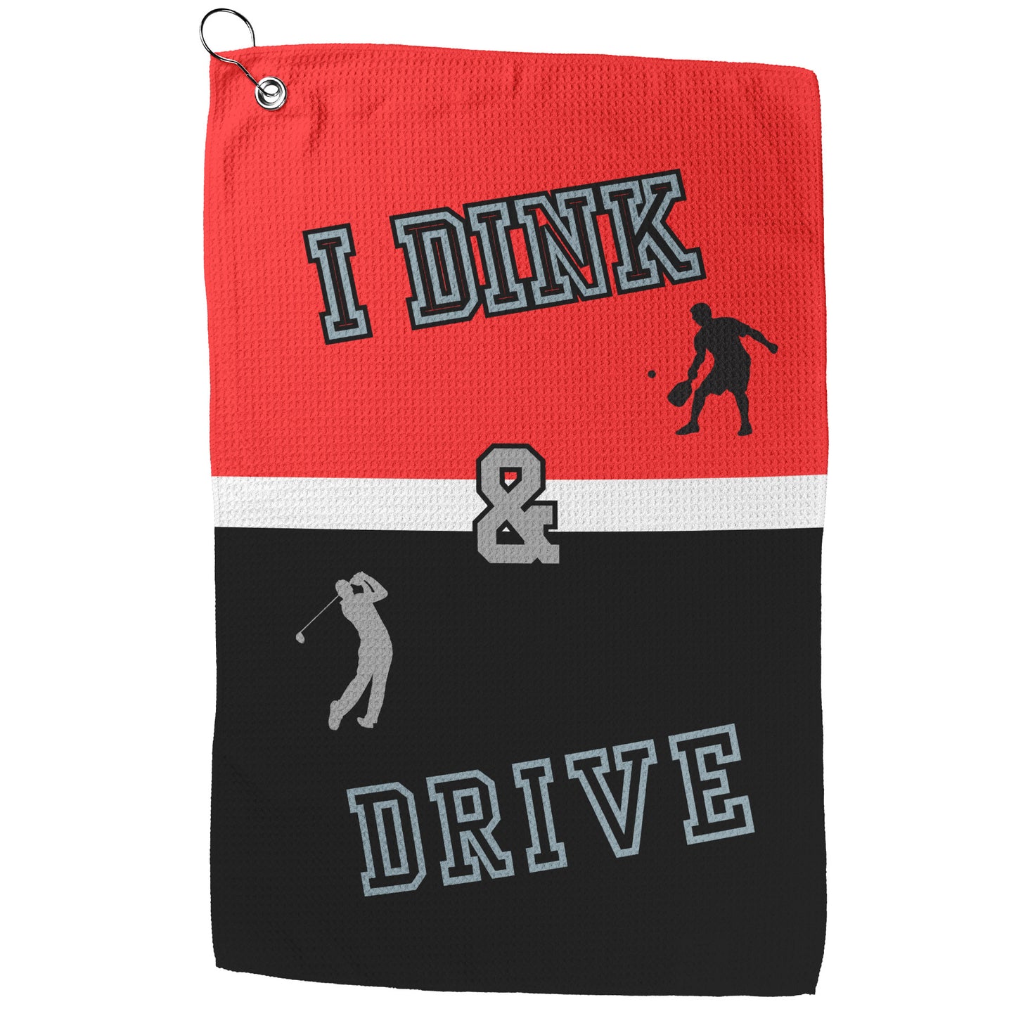 I Dink & Drive - Men's Golf Towel (Red & Black)