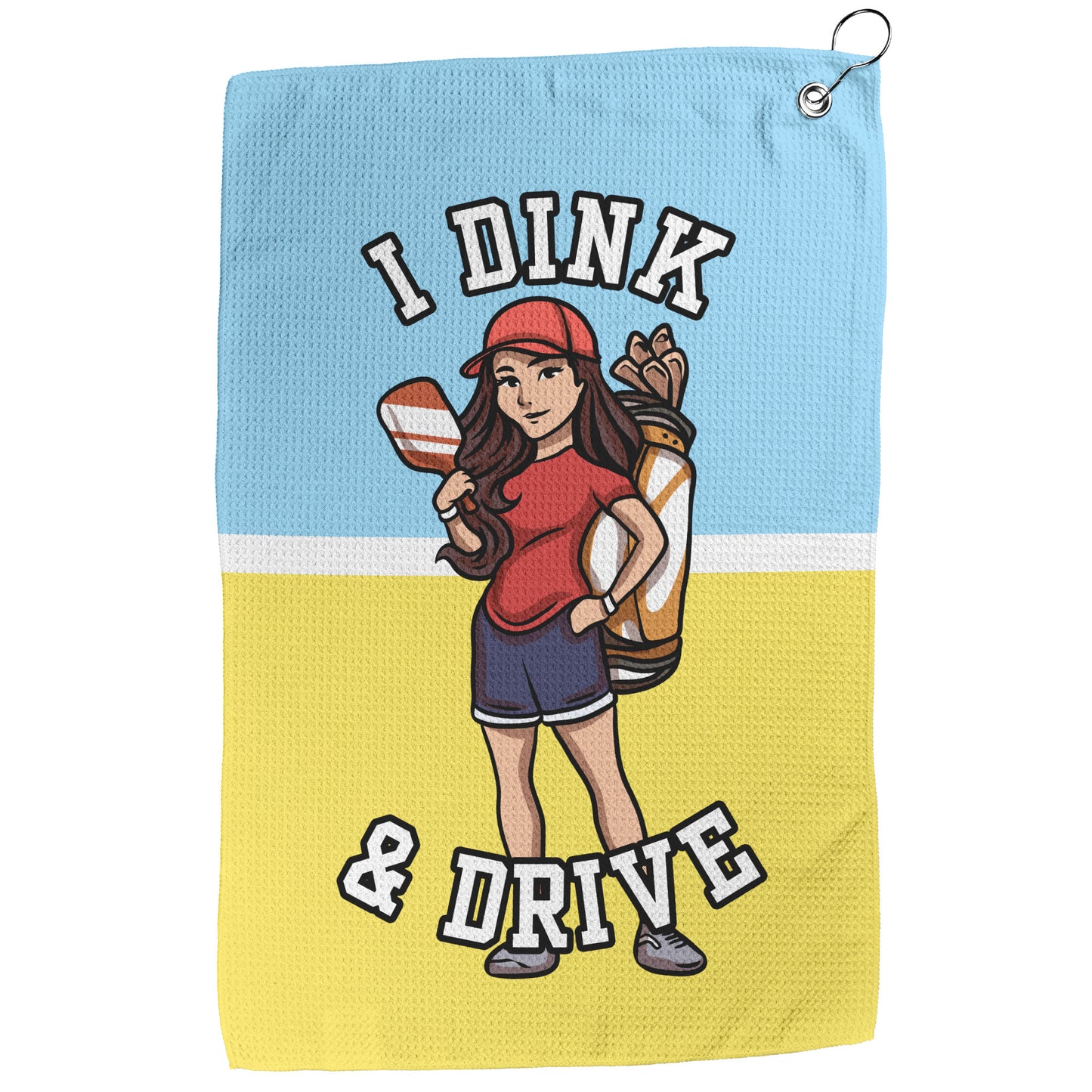 I Dink & Drive - Lady's Golf Towel (Brunette)