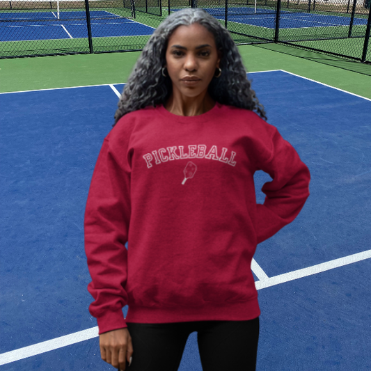 Classic Pickleball Crewneck โ Heather Red