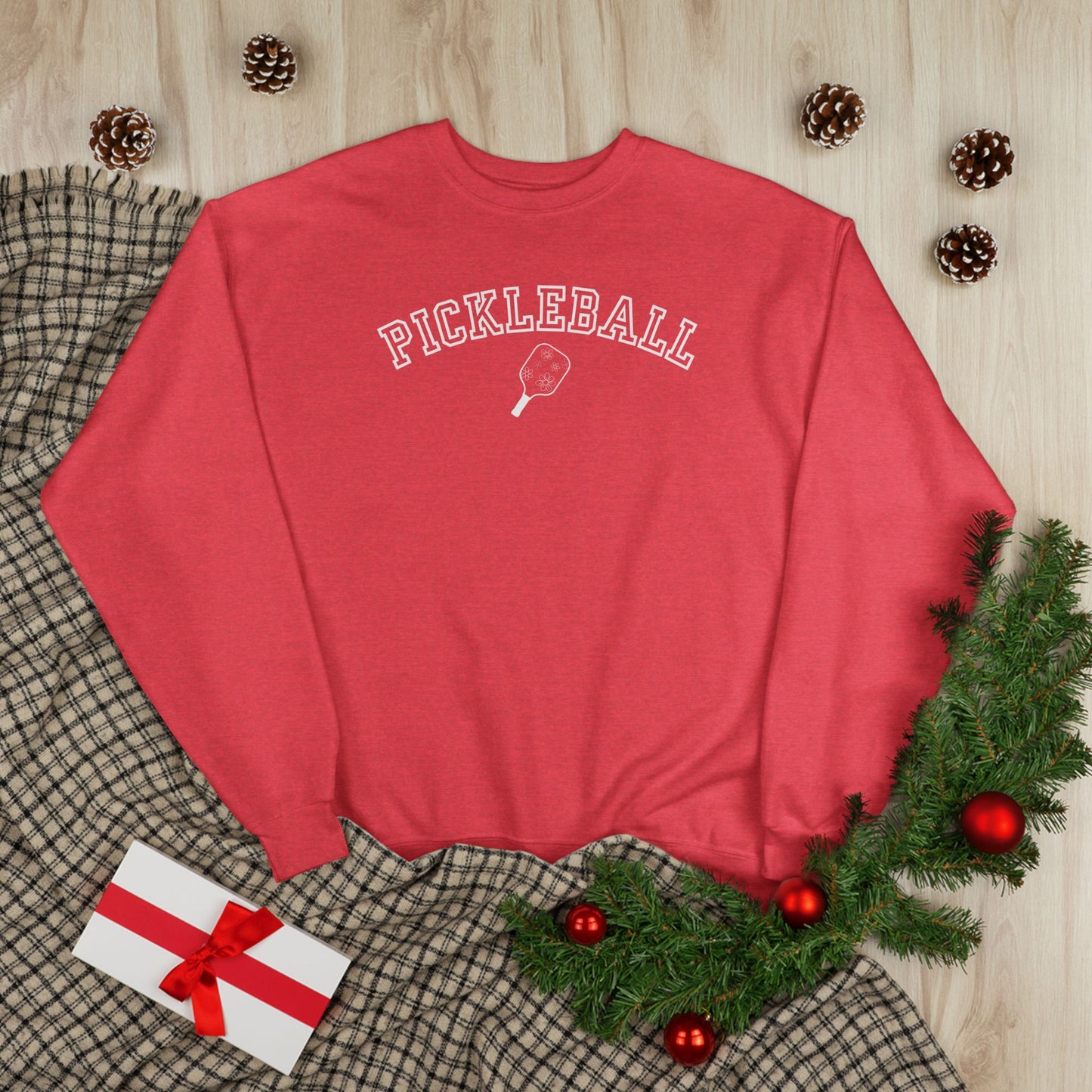 Classic Pickleball Crewneck – Heather Red