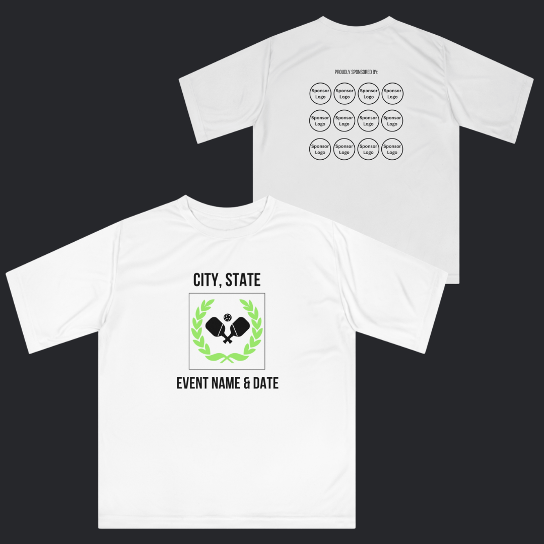 Custom Pickleball Tournament Shirts with Sponsor Logos | Performance Event Shirts for Tournaments & Leagues