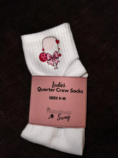 Pink Paddle & Bow Socks