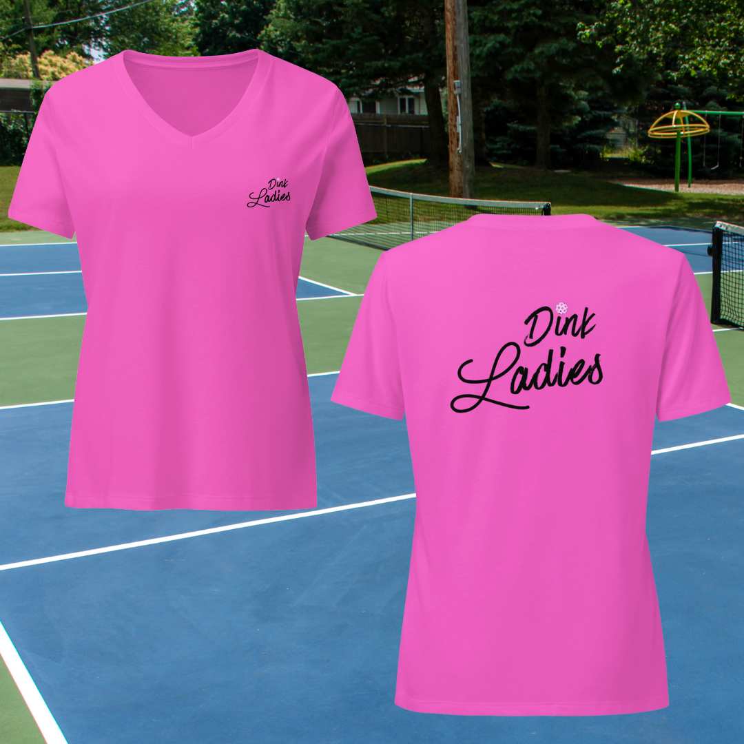 Dink Ladies Women’s Pickleball Team Shirt | V-Neck Performance Tournament Tee