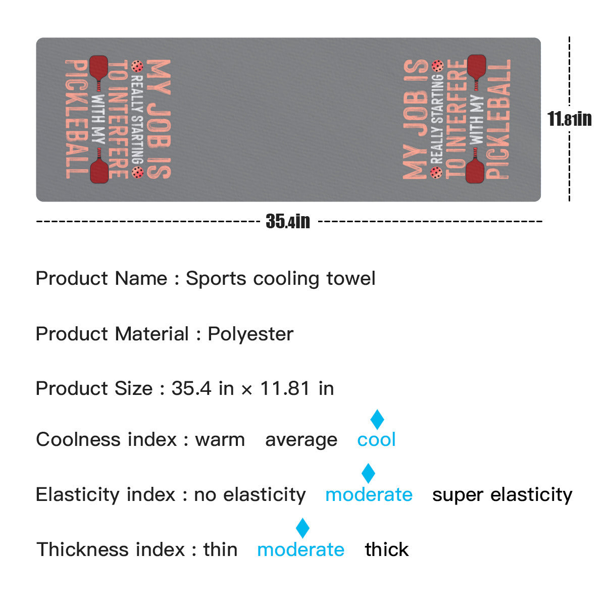 Gray COOLING Towel