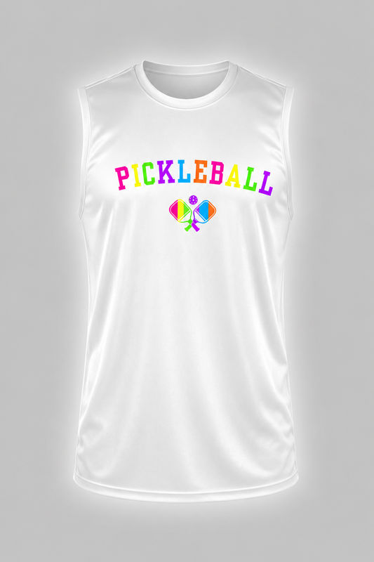 Neon Pickleball Performance Muscle Tank Top