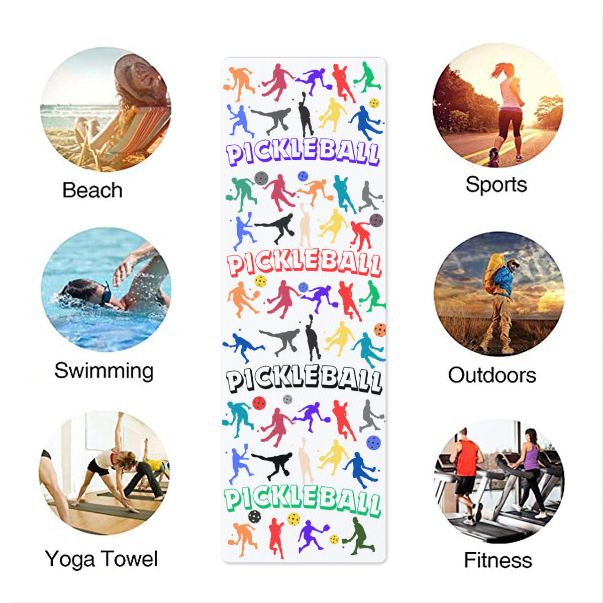 Colorful Pickleball COOLING Towel