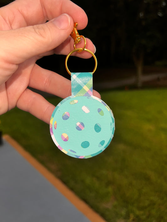 Pickleball BALL Keychain – Faux Leather Pickleball Bag Charm (Copy)