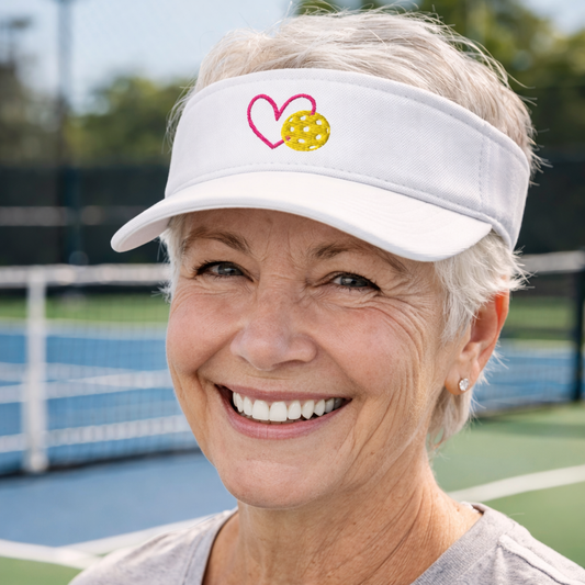Pickleball Heart Visor – Lightweight Performance Sun Visor (Best Seller)