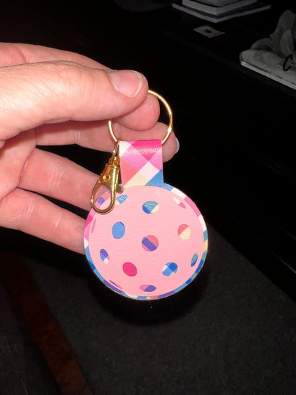 Pickleball BALL Keychain – Faux Leather Pickleball Bag Charm (Copy)