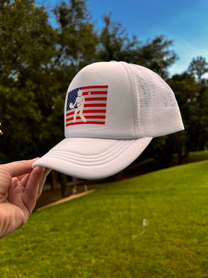 American Flag Pickleball Trucker Hat | Lightweight Mesh Snapback