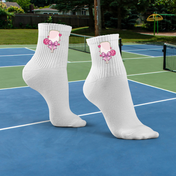 Pink Paddle & Bow Socks