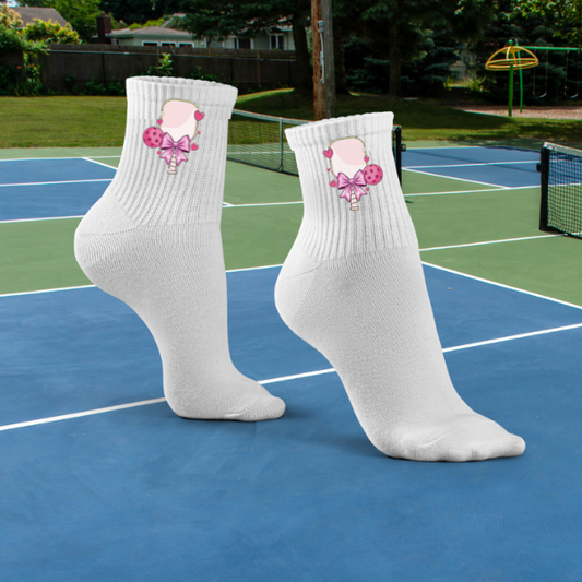 Pink Paddle & Bow Socks