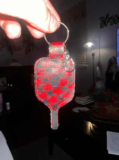 Faux Leather Pickleball Paddle Keychains