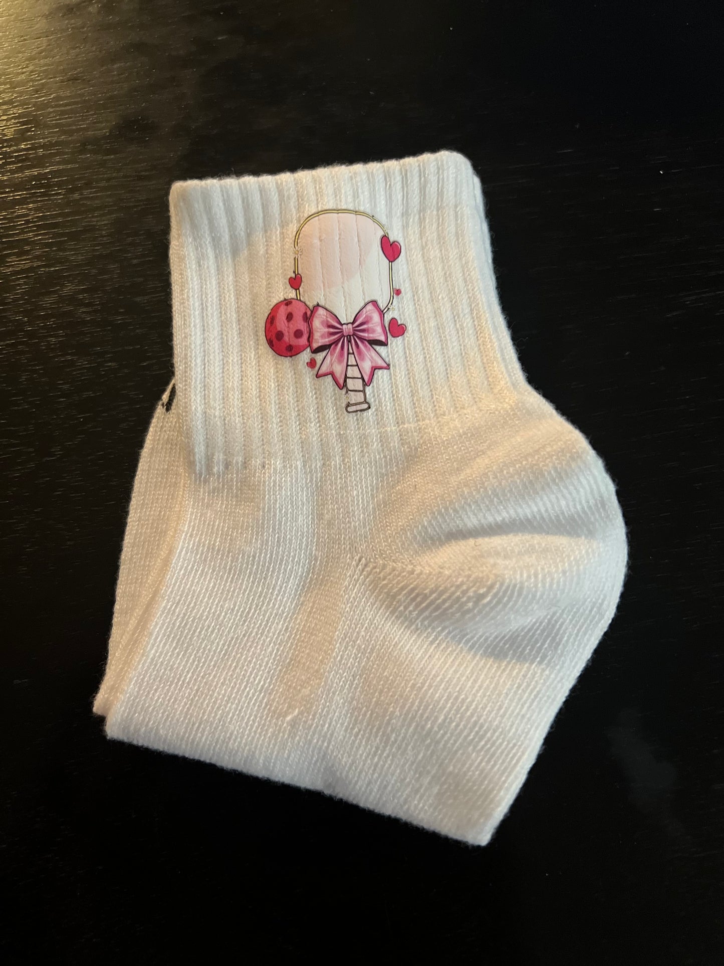 Pink Paddle & Bow Socks