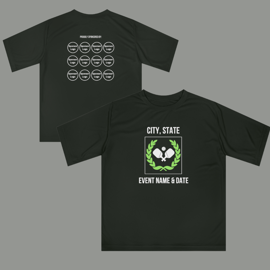 Custom Pickleball Tournament Shirts with Sponsor Logos | Performance Event Shirts for Tournaments & Leagues