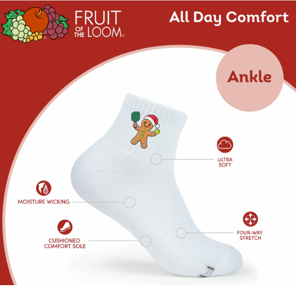Gingerbread Pickleball Christmas Socks