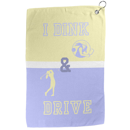 I Dink & Drive - Lady's Golf Towel (Yellow & Lavendar)