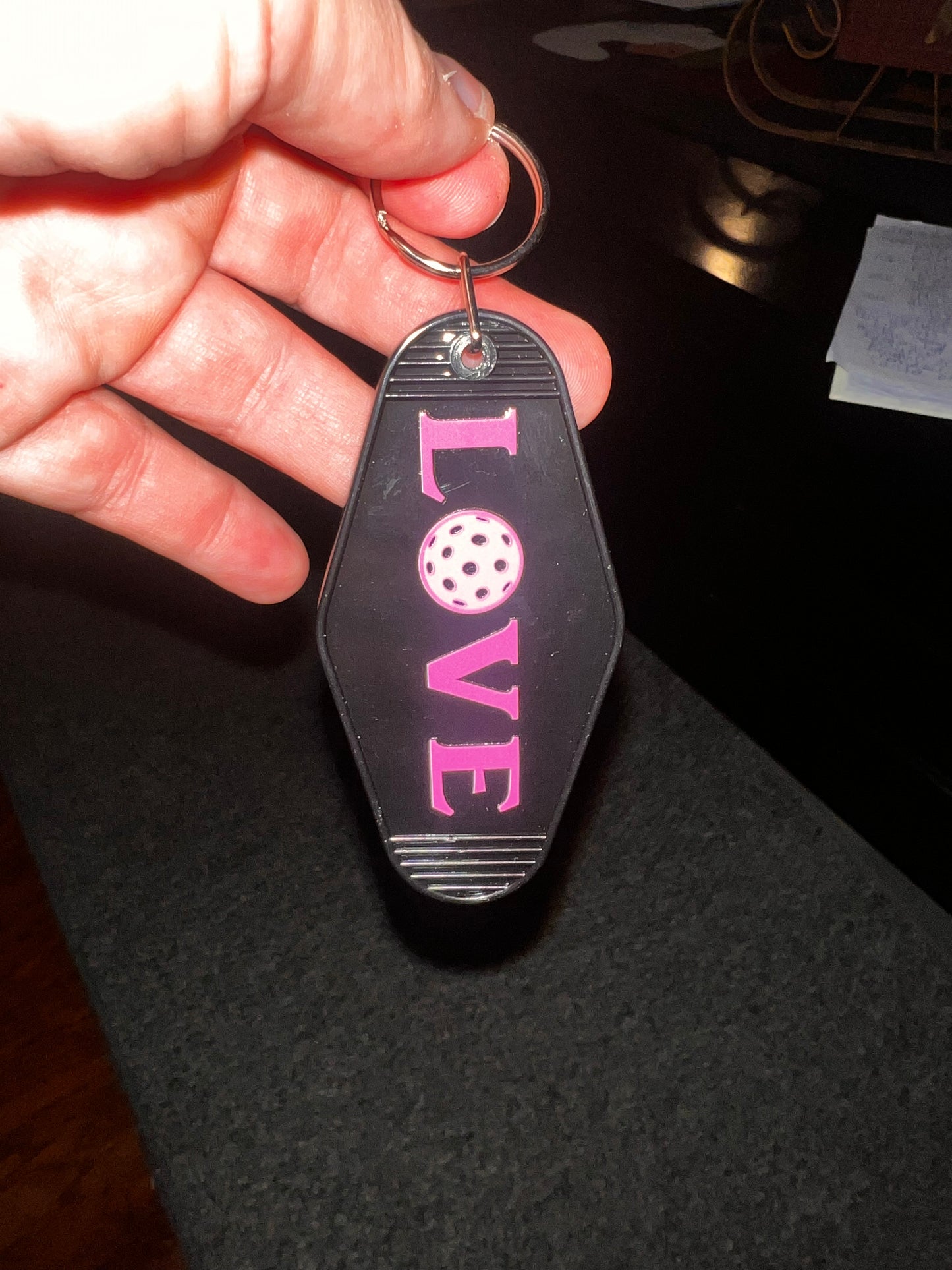 Pink & Green Pickleball - Motel Keychains