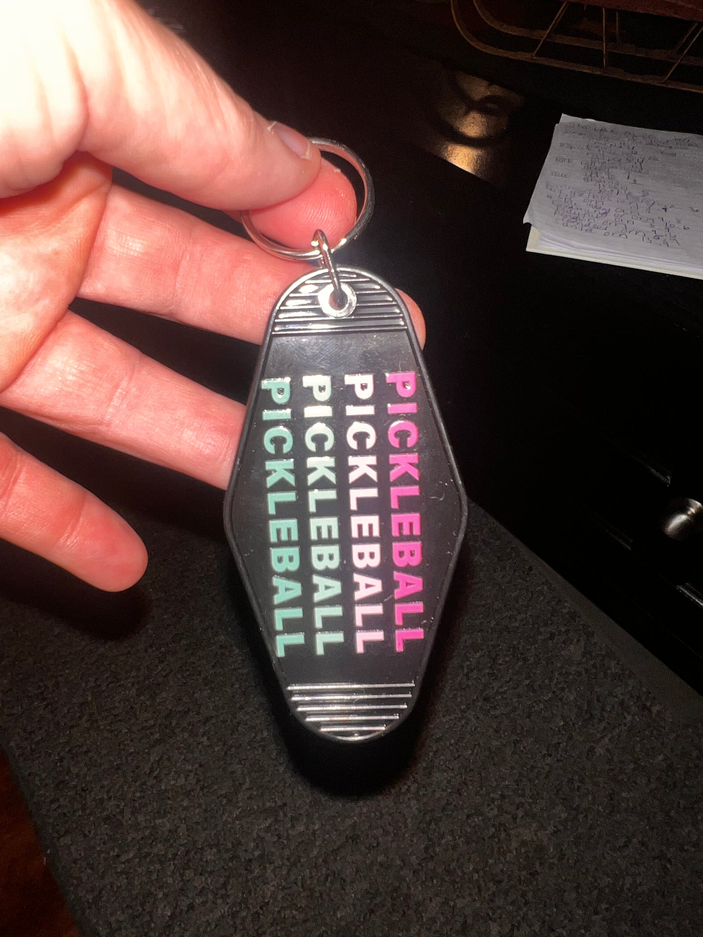 Pink & Green Pickleball - Motel Keychains