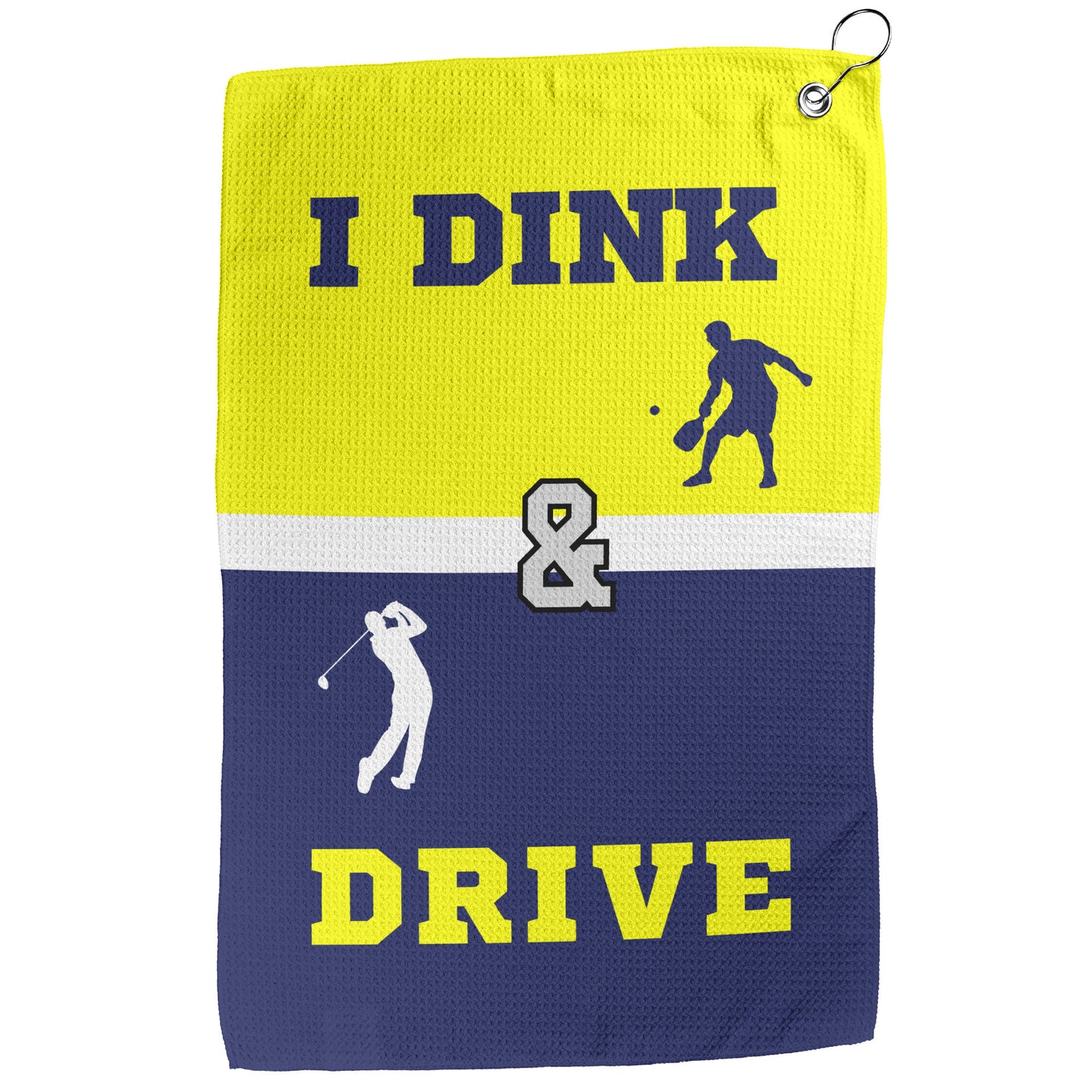 I Dink & Drive - Men's Golf Towel (Yellow & Navy)