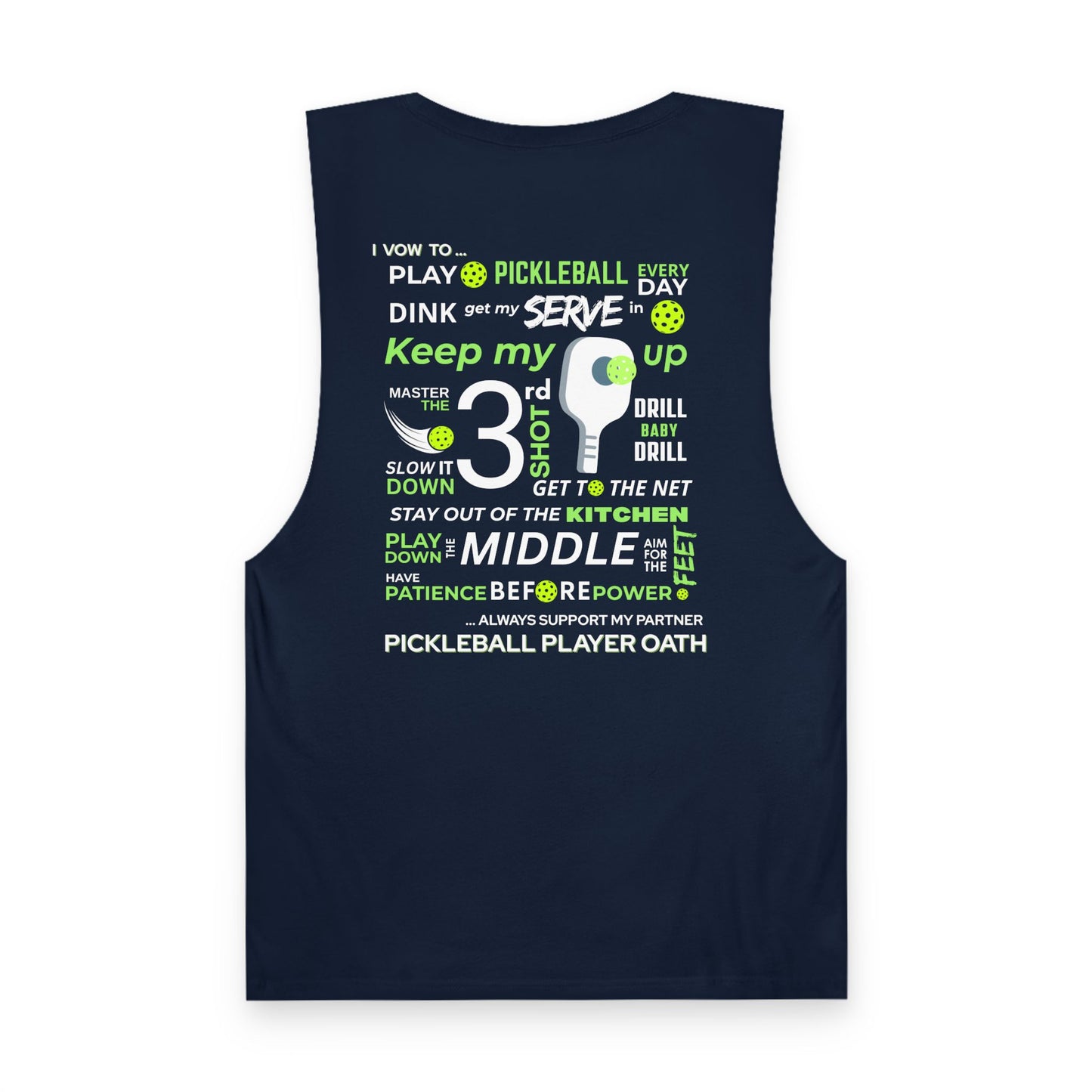 Pickleball Player Oath Muscle Tank – Performance Sleeveless Shirt | Moisture-Wicking UV Protection