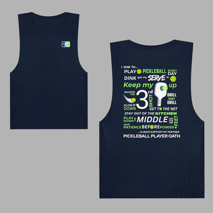 Pickleball Player Oath Muscle Tank – Performance Sleeveless Shirt | Moisture-Wicking UV Protection