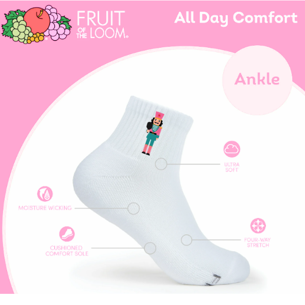 Nutcracker Pickleball Christmas Socks