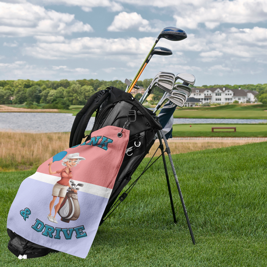 I Dink & Drive - Lady's Golf Towel (Short White Hair)