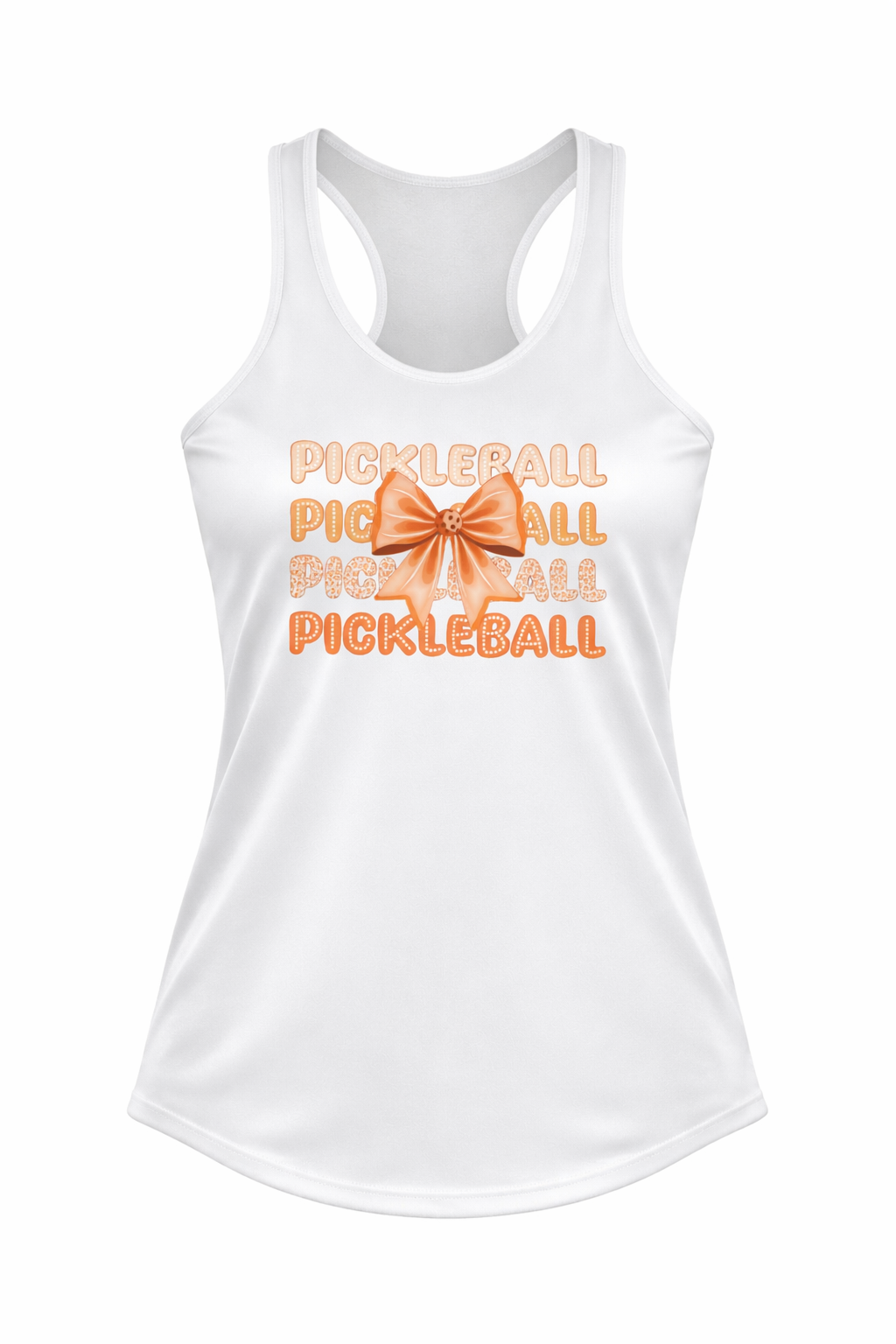 Women’s Pickleball Bow Racerback Tank Top – Moisture Wicking Performance Shirt