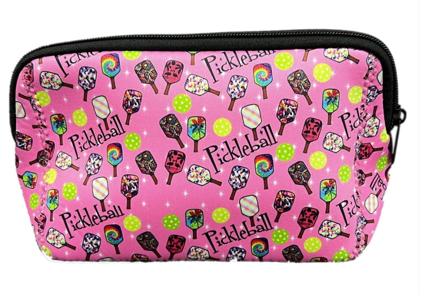Pickleball Paddle Neoprene Cosmetic Bag
