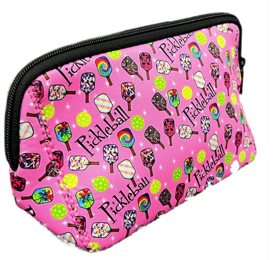 Pickleball Paddle Neoprene Cosmetic Bag