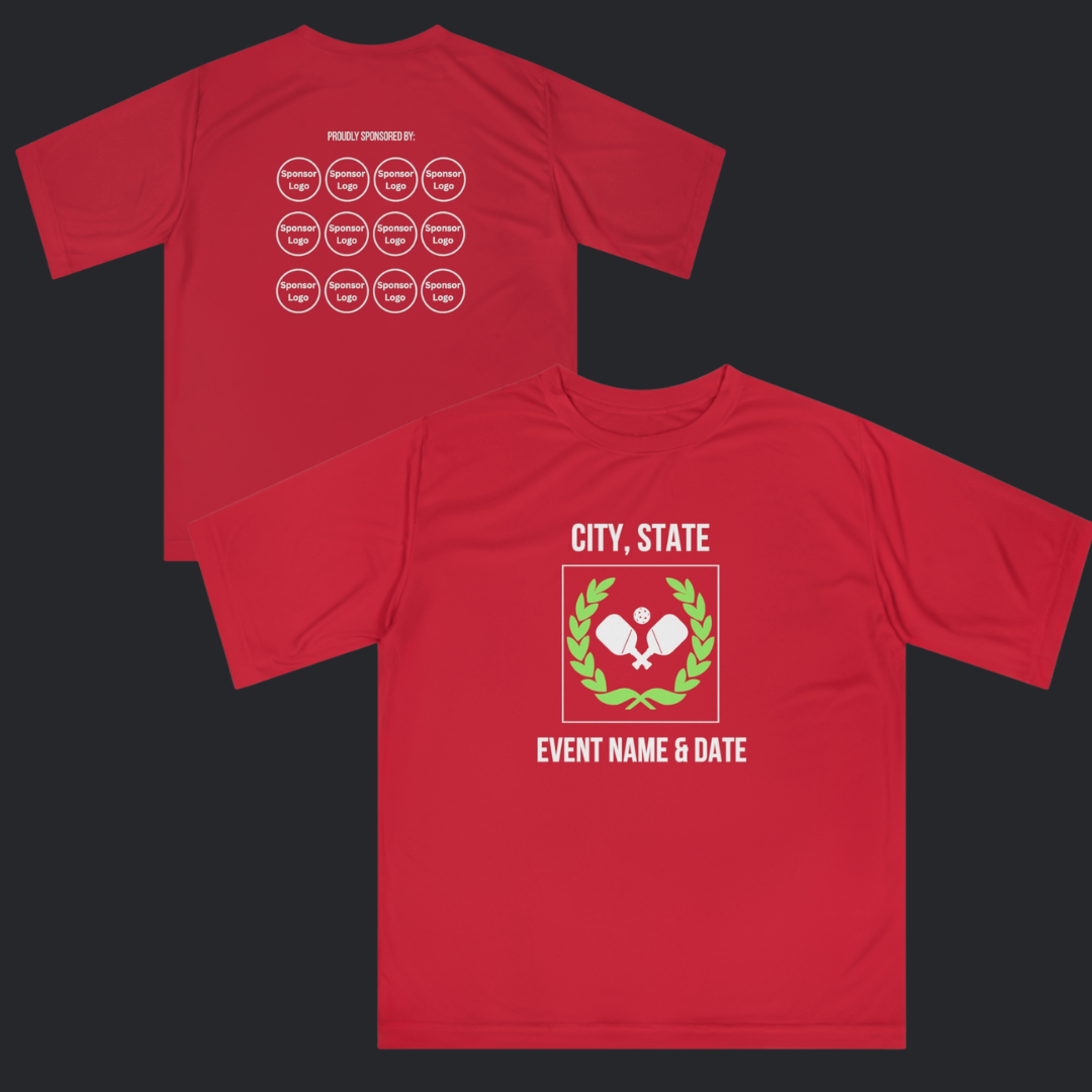 Custom Pickleball Tournament Shirts with Sponsor Logos | Performance Event Shirts for Tournaments & Leagues