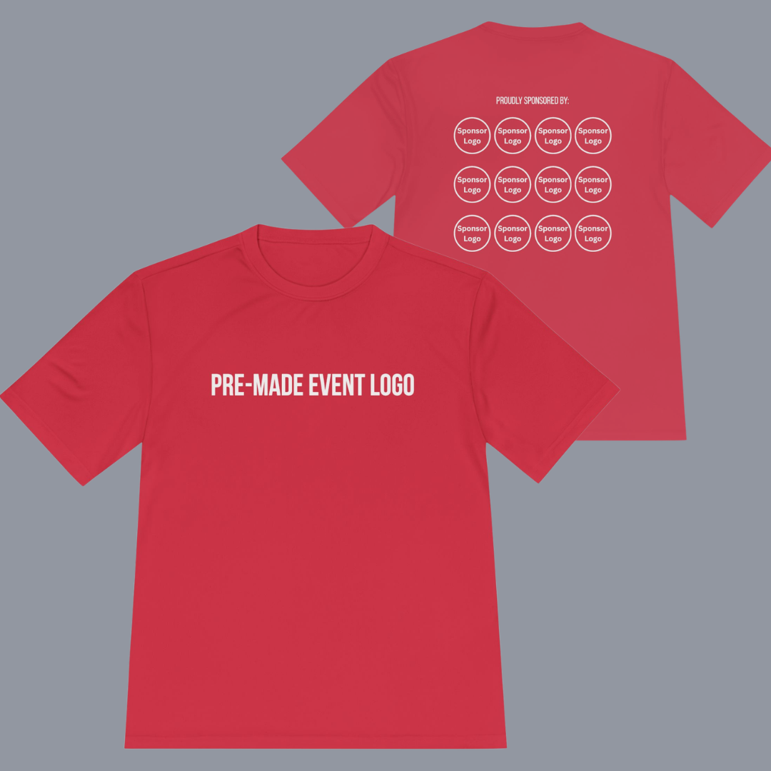 Custom Logo Pickleball Tournament Shirts | Upload Your Event Logo | Performance Sponsor Event Shirts