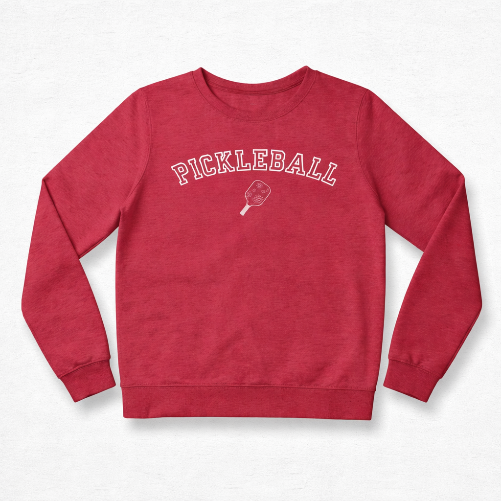 Classic Pickleball Crewneck – Heather Red
