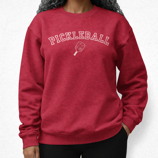 Classic Pickleball Crewneck – Heather Red
